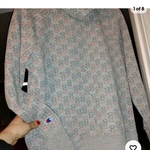 Champion Gray Geometric Knit Sweater